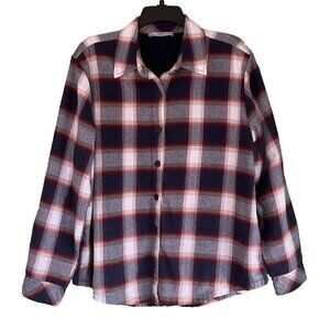 Lee Riders Womens Plaid Shacket sz L Fleece Lined Ranch Farm Barn Chore Gorpcore